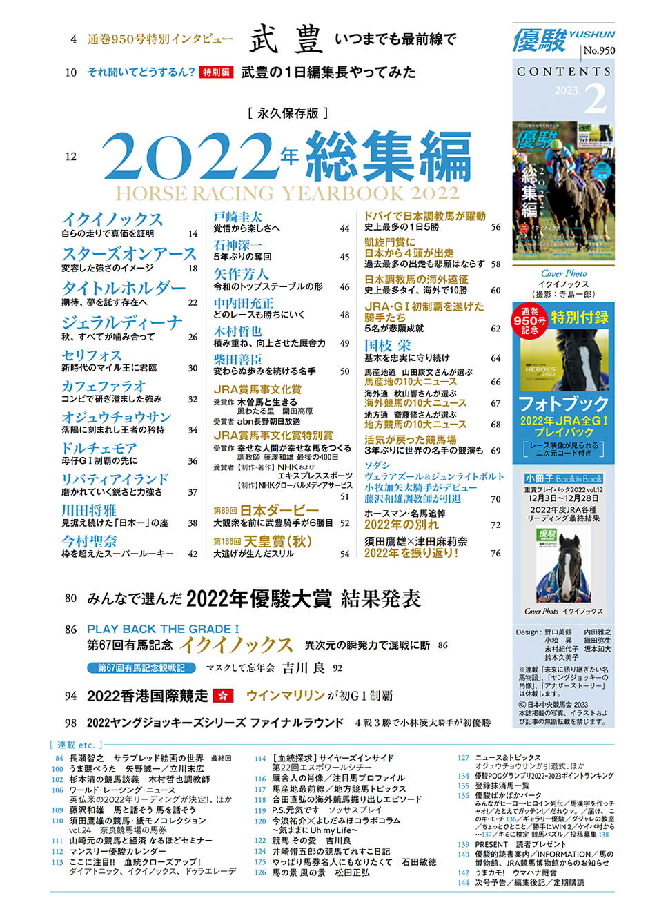 優駿2月号 目次